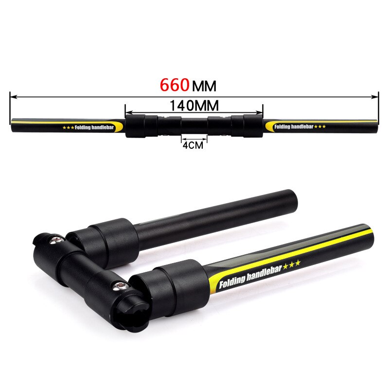 Manillar plegable para patinete eléctrico, accesorio para manillar delantero de bicicleta montañosa, recto, reacondicionado: yellow-660mm