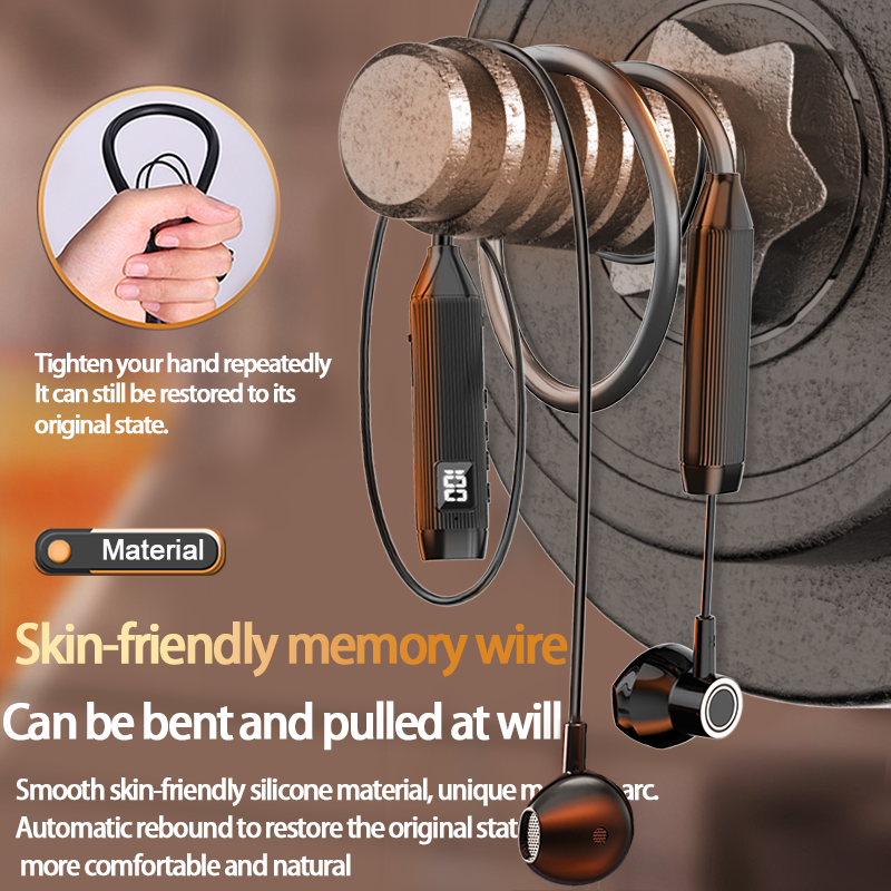 NEWMSNR Super Power dźwięk radia słuchawki bezprzewodowe słuchawki Bluetooth z pałąkiem na szyję magnetyczne słuchawki douszne LED sportowy zestaw słuchawkowy z mikrofonem HD