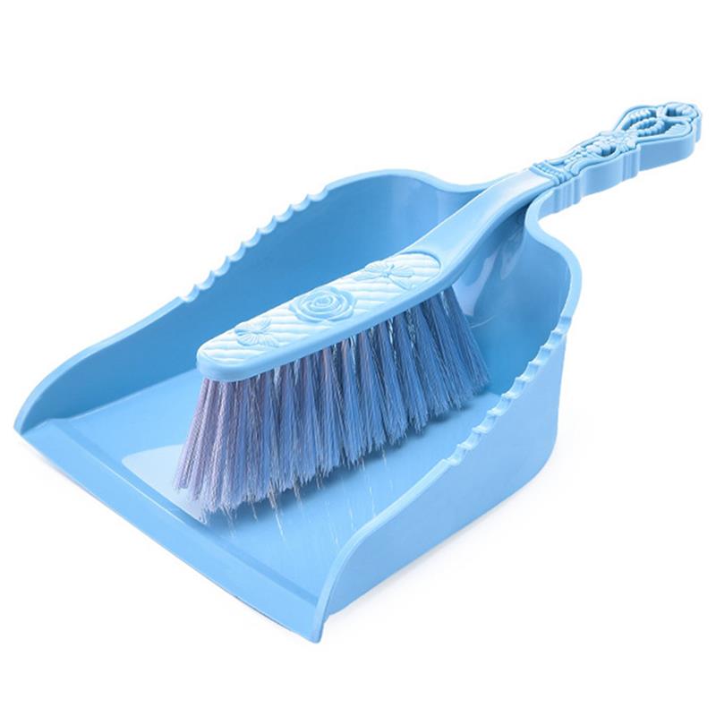 Dust Pan and Broom Set Portable Mini Broom Set Brush and Dustpan Set: Blue