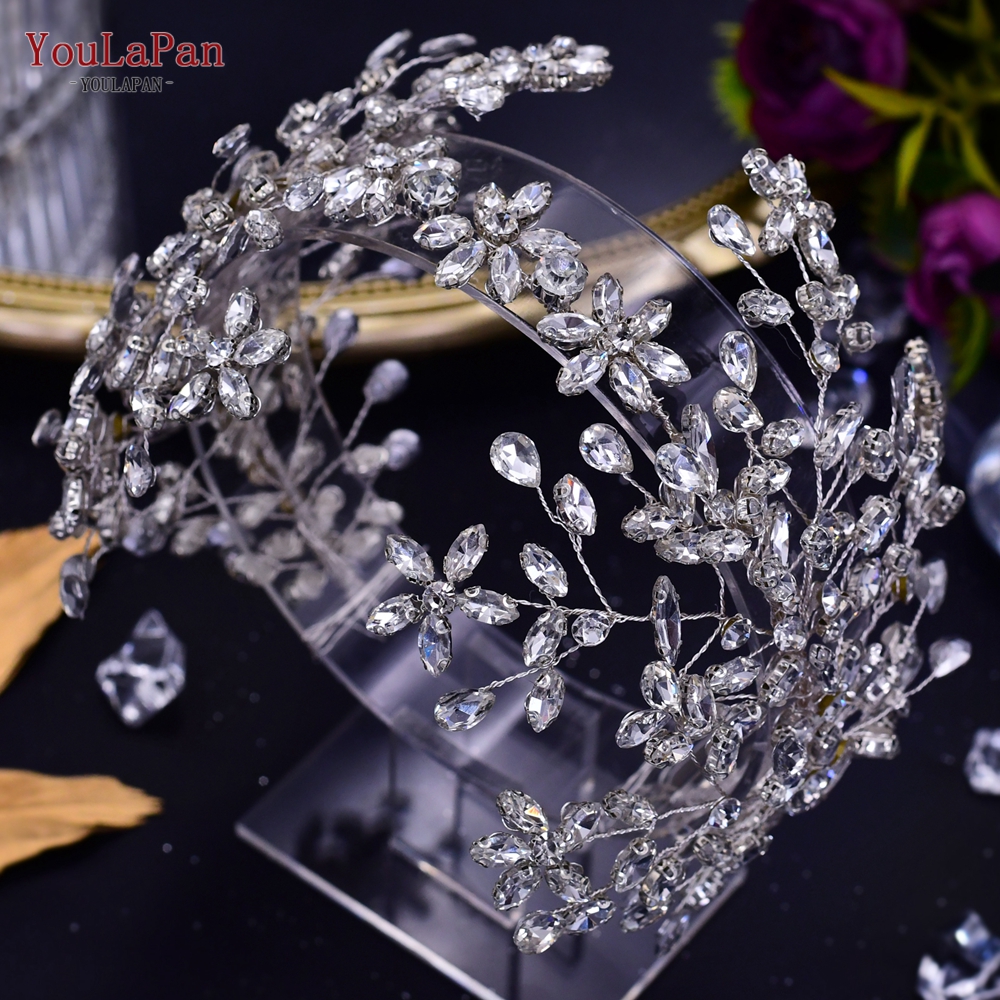 TOP QUEEN HP243 fascia da sposa copricapo da sposa strass donna diadema gioielli per capelli da sposa regina copricapo sposa fatta a mano diadema: HP414-S