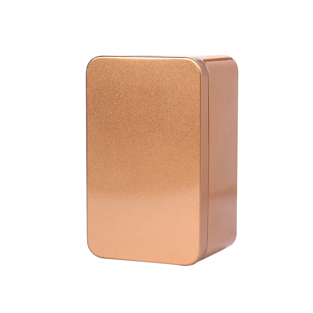 Rechthoekige Blikken Doos Mini Draagbare Thee Blad Opslag Container Snoepjes Organizer Huis Opbergdoos-13x8x6 cm: Golden