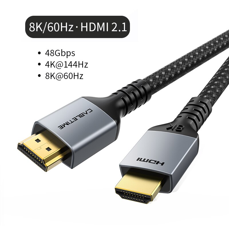 CABLETIME 8K HDMI Cable for TV HDMI 2.1 Cable 48Gb... – Vicedeal