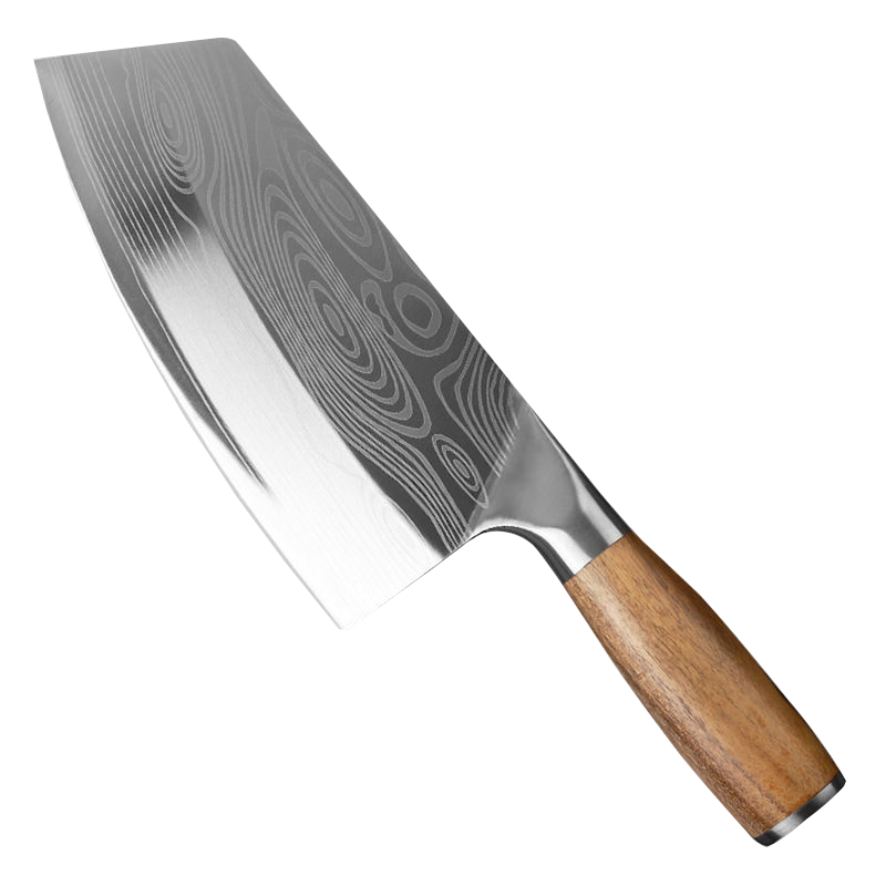 MHNTLOS Traditional Handmade Forged Kitchen Knife Hammer Stainless Steel Chef's Chopper Cooking Knives Wooden Meat Slicer: product 4