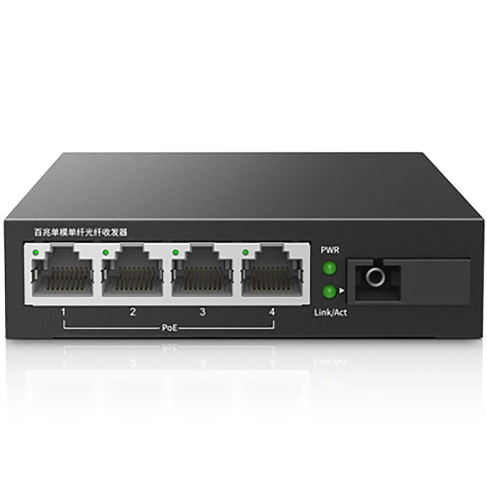 TP-Link 4-Port POE Media Converter 10/100M Single-Mode Single Fiber Optical Transceiver SC Without Box And Power Adapte