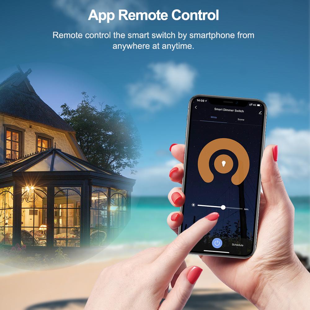 Smart Wifi Dimmer Light Switch, Touch Dimbare Panel Muur Switch Us 100-240V, werkt Met Alexa Google Thuis, Geen Hub Nodig,