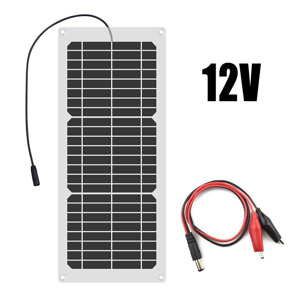 Solar Panel 10W 12V Flexible Cell Solar for Home with DC Adapter Module Kit for 12v Battery Cellphone