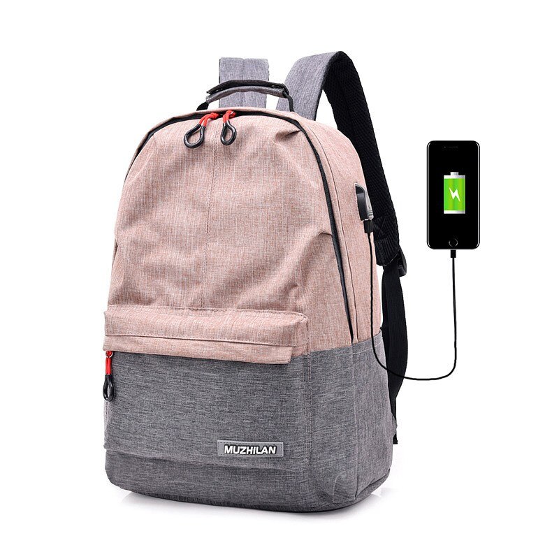 Backpacks for Men Back Pack for School Bag Bagpack Women College Canvas Backpack usb Charger Charging Schoolbag for Laptop KL552: Khaki