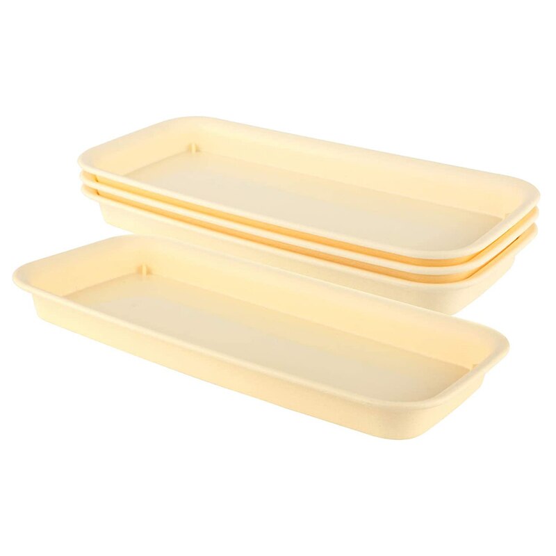 Plastik plante urtepottebakke 12 tommer beige, hvert sæt  of 4,  urtepottebakke, brugt til saftige urtepotter