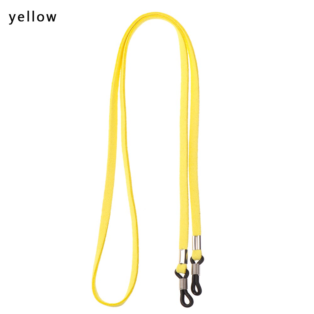 70cm Leather Strap Glasses Lanyard Women&#39;s Neck Cord Solid Color Glasses Chain High Elasticity Sunglasses Rope Eyewear Holder: yellow