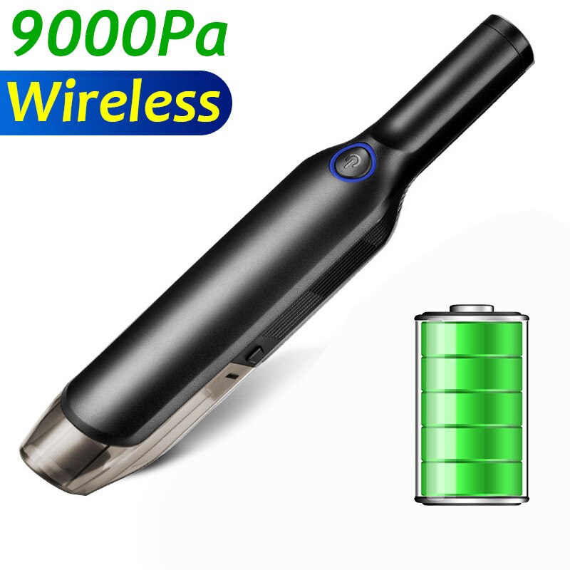 Wireless Rechargeable Car Vacuum Cleaner Portable Handheld Vacuum Powerful Cyclone Suction for Car Home Pet Hair Computer: Wireless 9000Pa