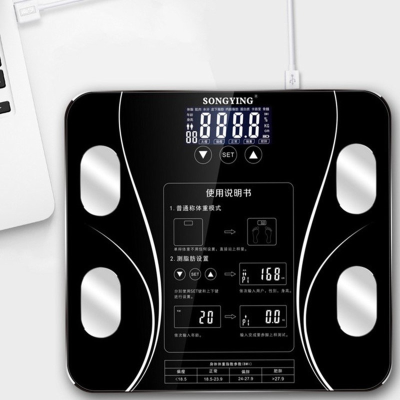 Kropsvægt skala badeværelse kropsfedt bmi skala digital mi skalaer gulv led display kropsindeks elektroniske smarte vægte
