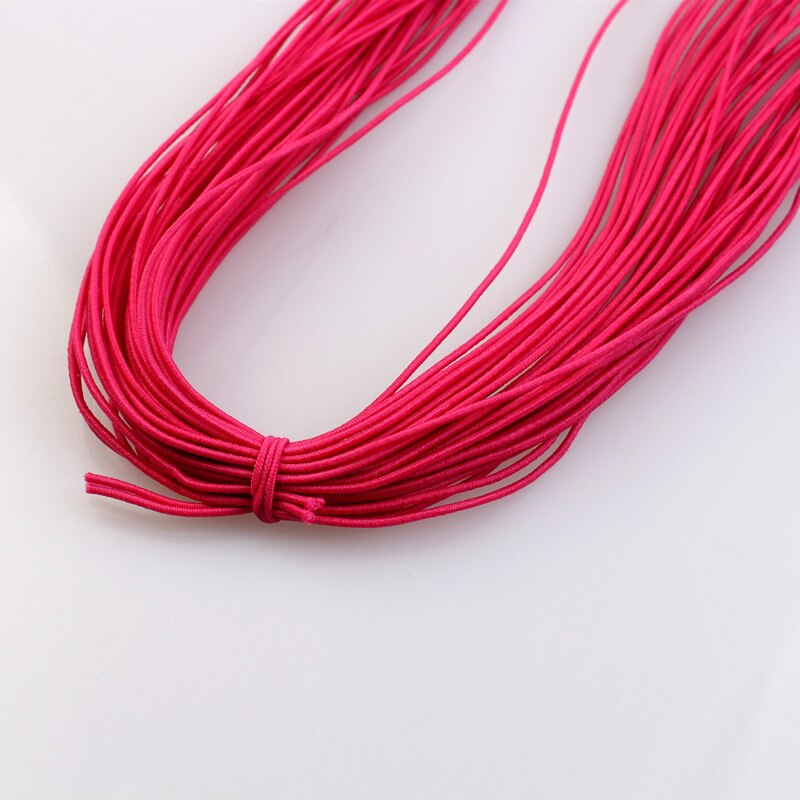 1mm 24M Geflochtene Elastische Schnur Perlen Themen Stretch String Stoff Crafting Schnüre für Schmuck Machen 23 Farben: Rose Red