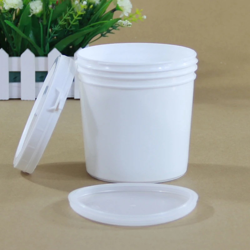 1000ml Wide Mouth plastic jar with inner and outer lid Food Grade HDPE Storage Container Leakproof Food Bottle