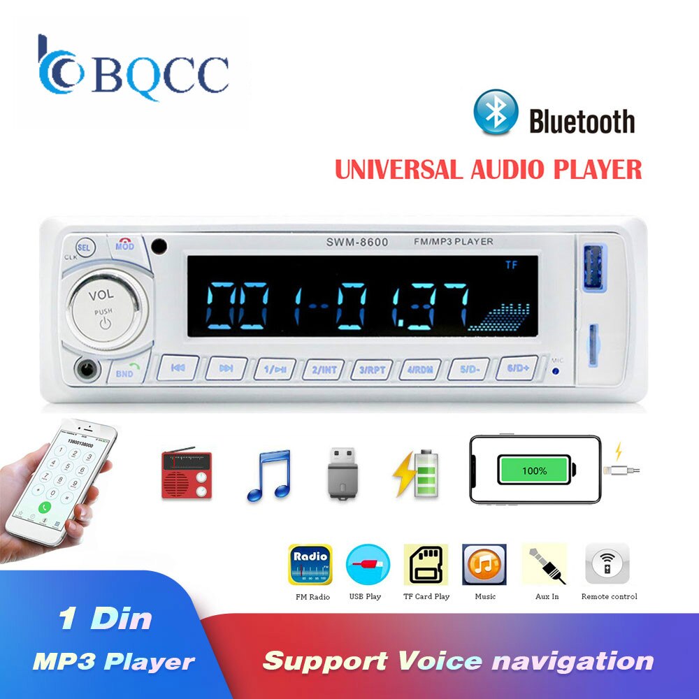 Autoradio 1 din In-dash Autoradio FM/Bluetooth/SD/USB/MP3 Multimedia Speler Afstandsbediening controle 12V 4-kanaals output Autoradio