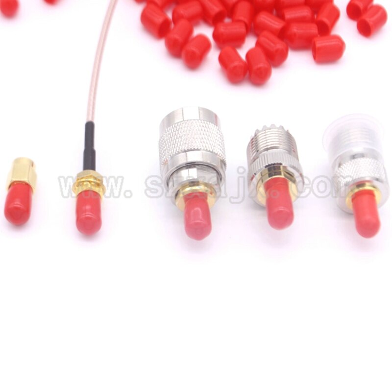JX 1000pcs/lot SMA cap 6mm protective cover Rubber Covers Dust Cap red for SMA connector or metal tubes