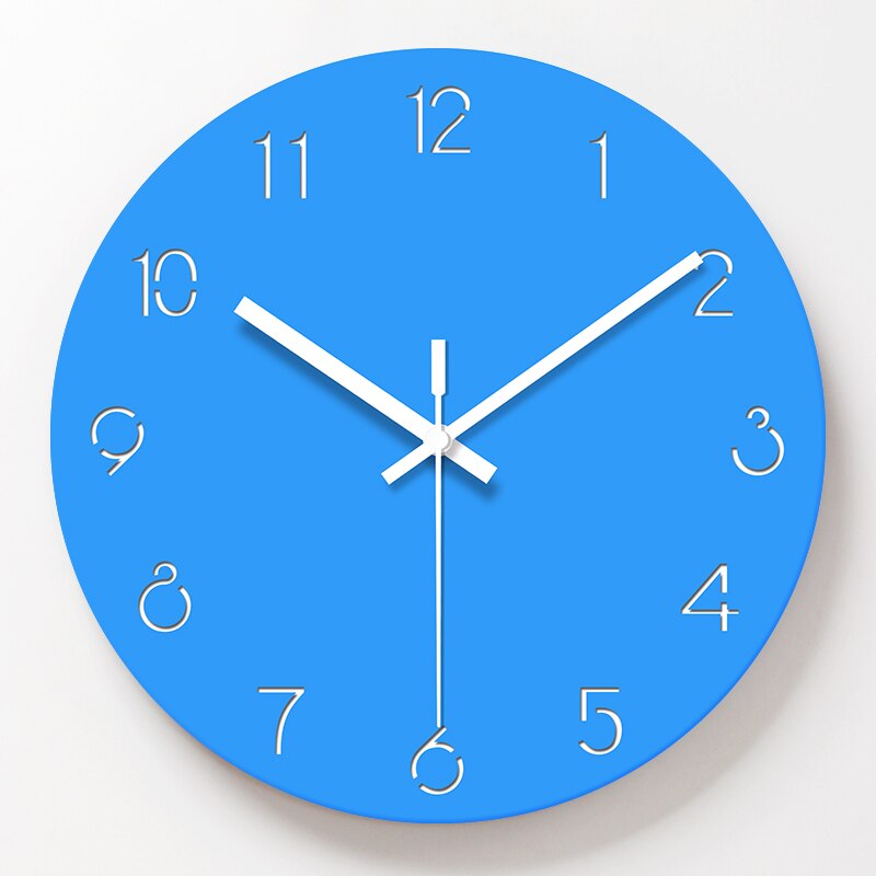 Mute Modern Large Wall Clock Silent Clocks for Home Kitchen Living Room Decor Battery Operated: E
