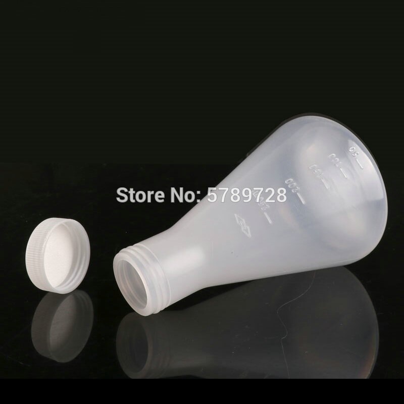1set Laboratory Plastic erlenmeyer flask conical container bottle with screw cap, including 100ml 250ml 500ml each one piece