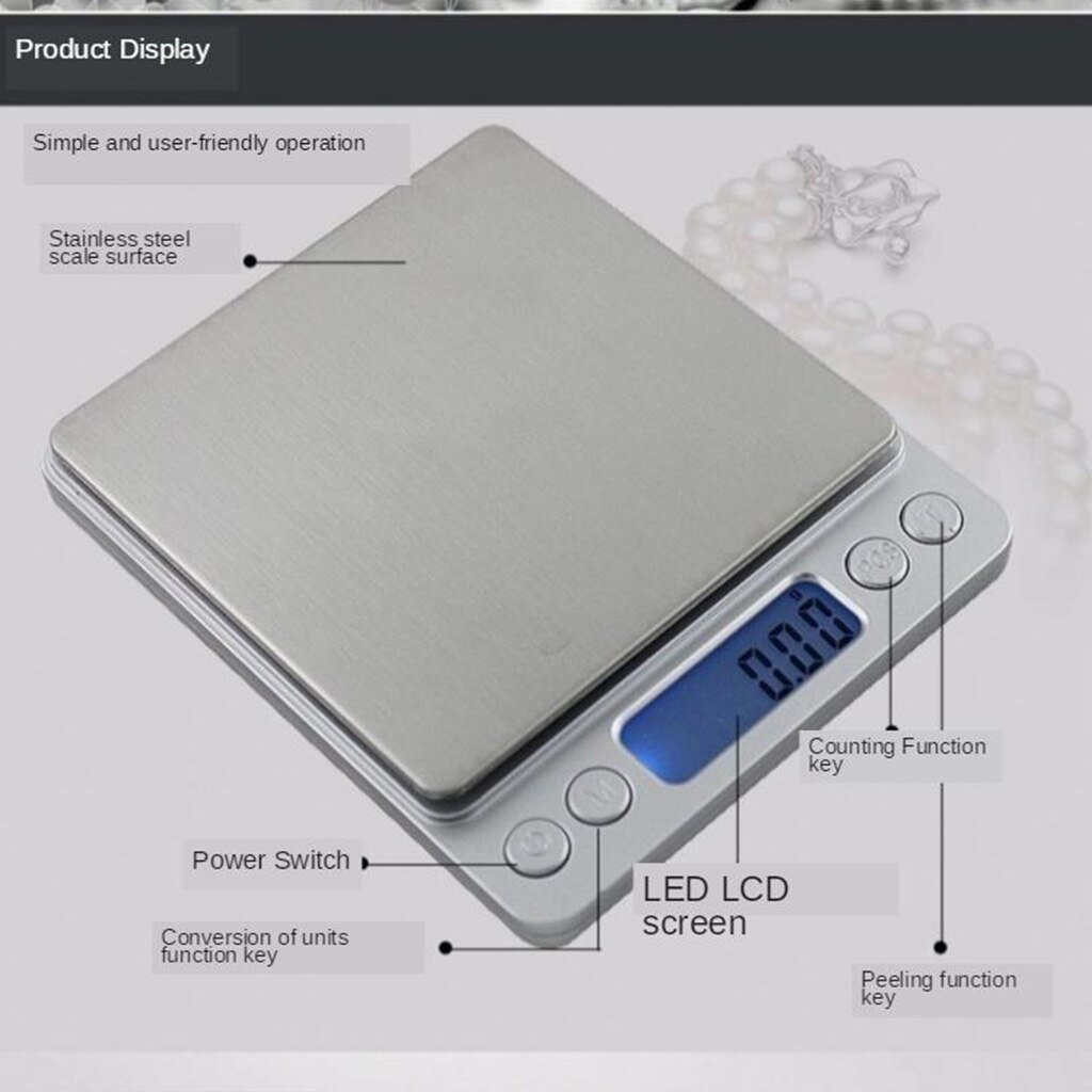 Accurate Electronic Kitchen Gram Weighing Measuring Scale Stainless Steel