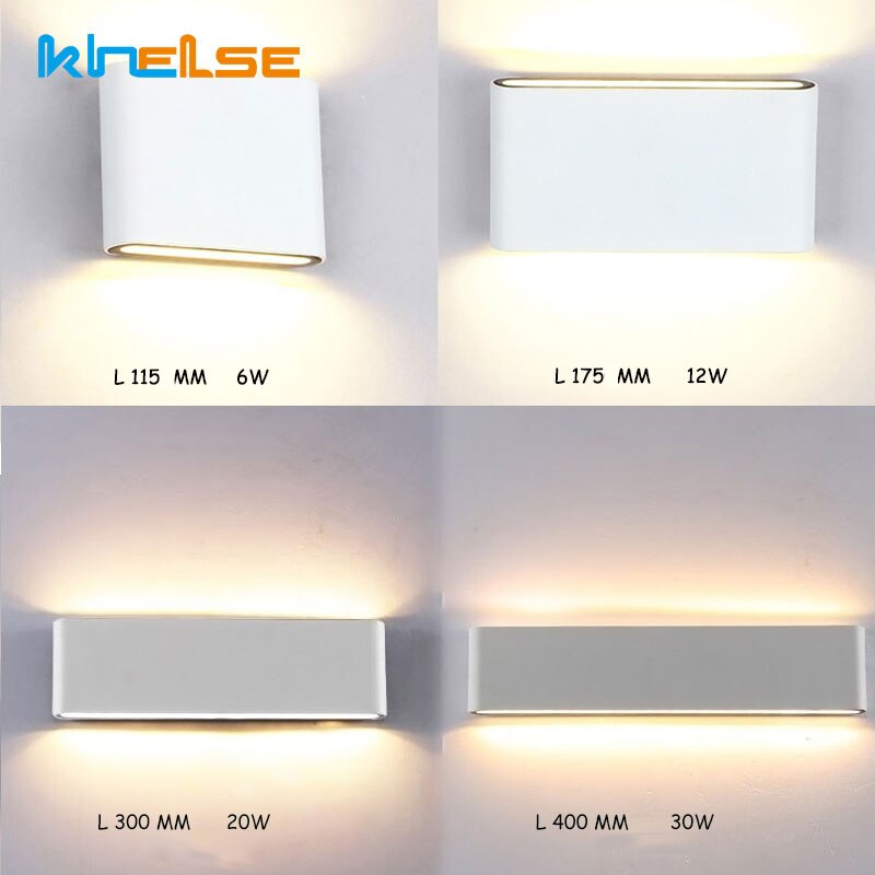 Applique Murale à la Norme IP65 Rectangulaire en Aluminium pour Jardin, Luminaire Décoratif d'Intérieur, Idéal pour Véranda, 20 W, 220V