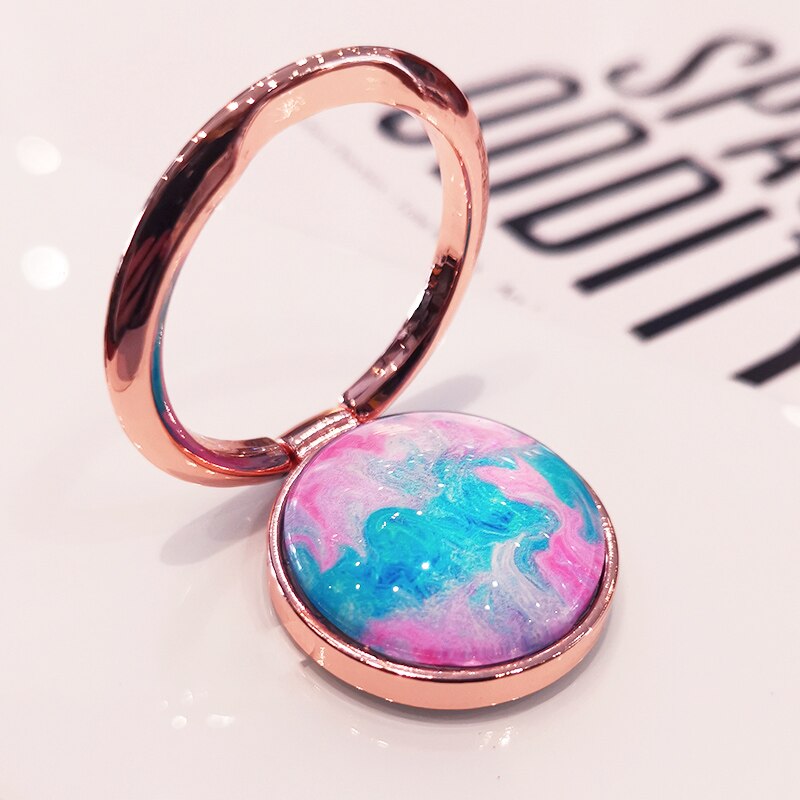 Rose gold metal finger phone holder for iPhone X 8 7 11 12 Pro 360 degree marble pattern phone holder for Samsung phone holder: 09