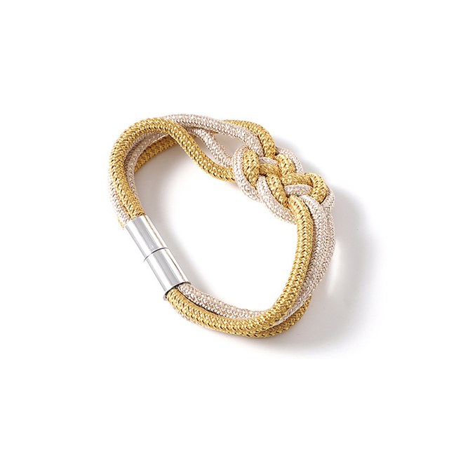 1 Pcs Two-color Chinese Knot Curtain Tie Rope Strap Simple Cotton Rope Magnetic Curtain Tieback Buckle Strap Rope Accessoires: Gold  Beige