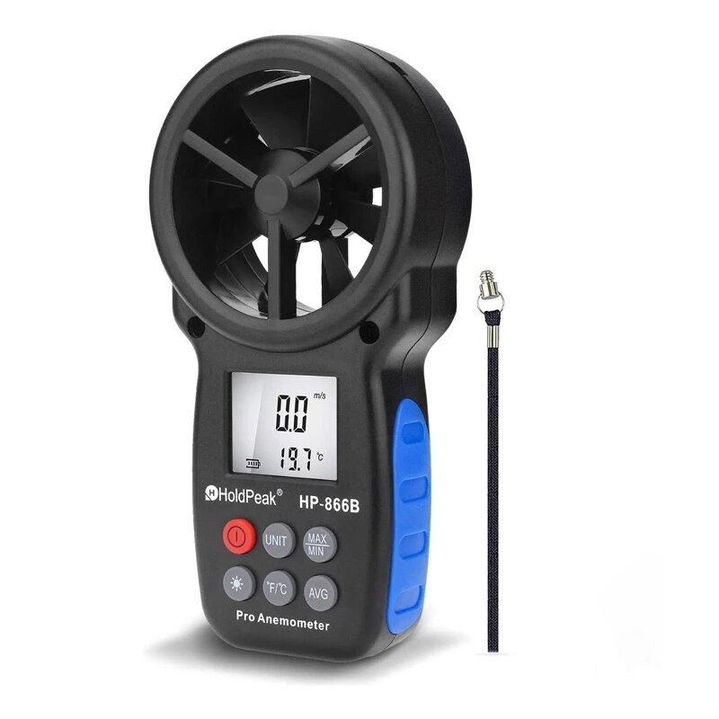 HoldPeak HP-866B Digital Anemometer Wind Speed Meter Measures Wind Speed Temperature Wind Chill HP866 Measure Tool