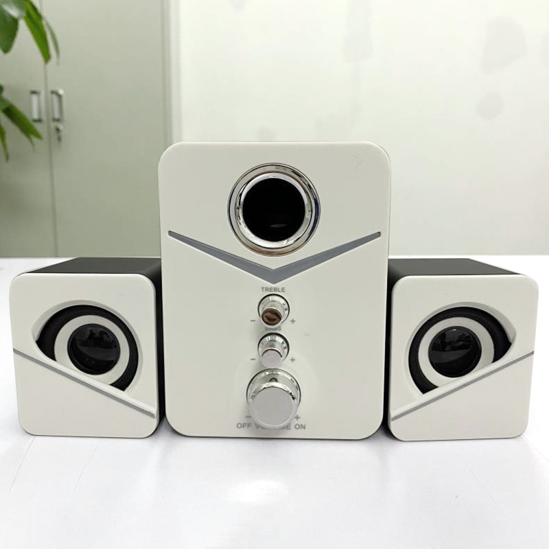3Pcs Computer Speaker Blauwe Led Surround Sound Subwoofer Muziek Speaker Voor Laptop Pc Telefoon Stereo Bluetooth 5.0 Luidspreker