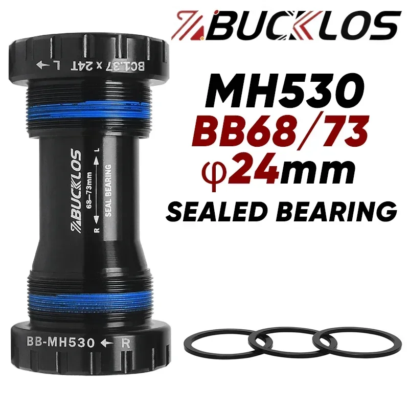 BUCKLOS Bike Bottom Bracket BB68/73 BB86/92 24mm Steel/Ceramic Bearing Mountain Road Bike Threaded Pressfit BB MTB Cycling Parts: Red