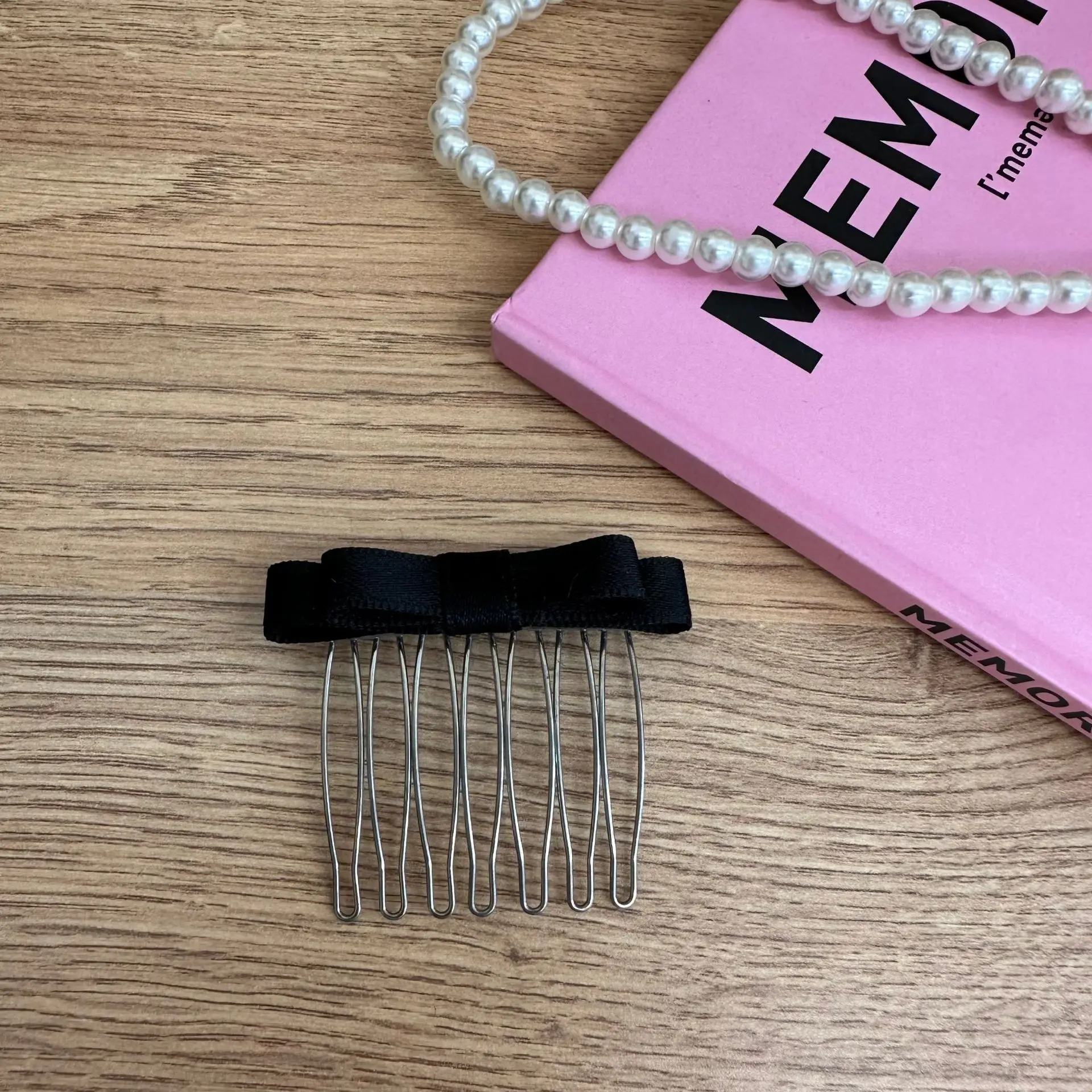 Prinsessenstijl Invoegen Kam Clip Vrouwen Meisjes Lieve Pony Clip Haarspelden Achterhoofd Hoofdtooi Gebroken Haar Afwerking Gereedschap Haarclip: Black