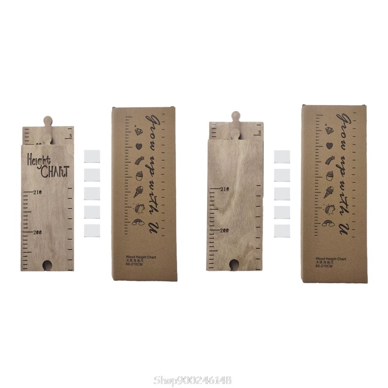 Baby Height Measure Wooden Wall Hanging Ruler Child Kids Growth Chart Bedroom Home Decor Wall Sticker Decorative Props O23 20
