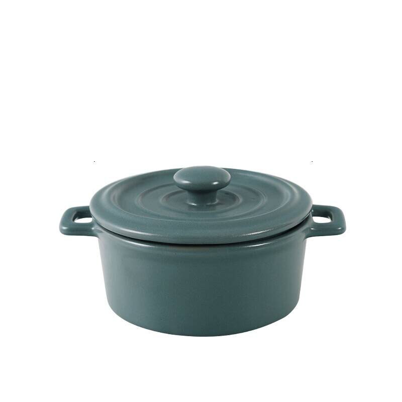 mini ceramiczna zupa Stockpot z pokrywką garnki Stewpot dzieci gulasz ciasto jajeczne strona główna Kichen używane garnki robić gotowania: ciemny zielony