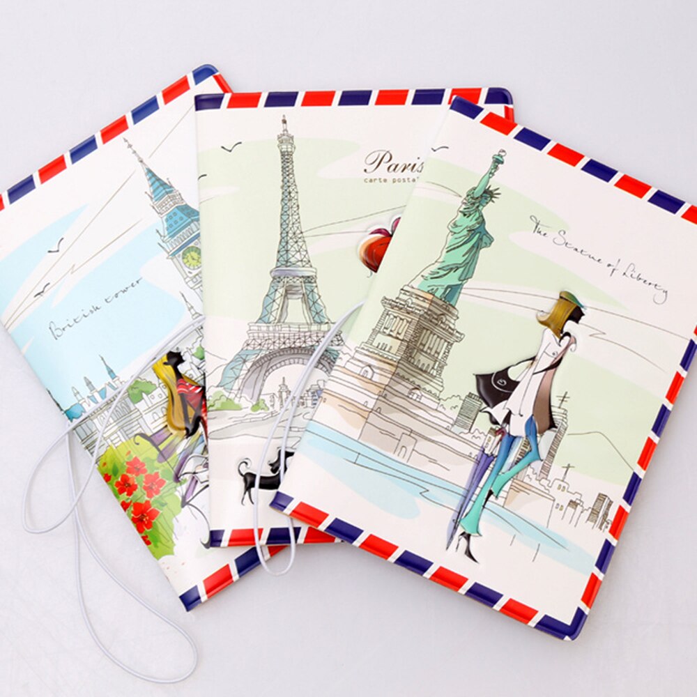 24 Styles Passport Cover Card ID Holders Women Men Travel PVC Document Folder Passport Package Eiffel Tower