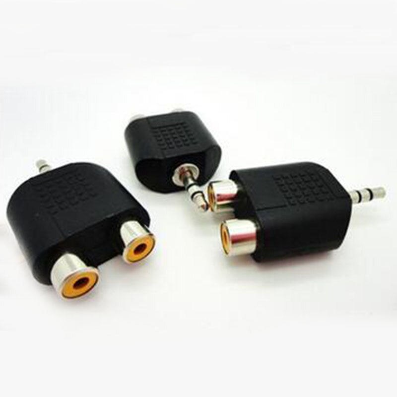 20 pcs 3.5 MM conector De Fone de ouvido para 2 RCA Adaptador Macho para a Fêmea AV conversor De Áudio de lótus