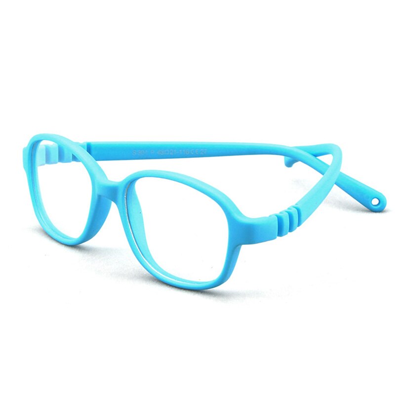 AIMISUV 2022 Oval TR90 Flexible Ultralight Silicone Glasses Frame Kids Round Optical Clear Eyeglasses Children UV400: C4Light Blue