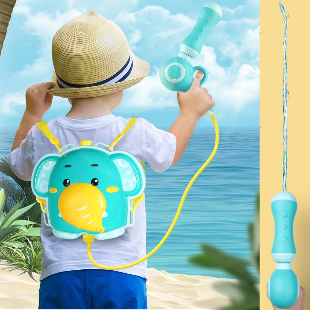 draussen Wasser Babys Karikatur Elefanten Rucksack Wasser Pistole Schlecht bat Strand Treiben 1900ML Kapazität Lange-Abstand Palette Spielzeug