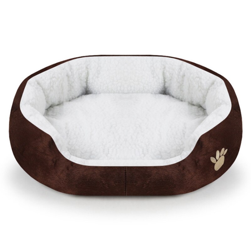 Coussin de lit en cachemire très doux pour chien, niche pour chat, panier pour chiot, niche, Chihuahua, poméranien: Brown