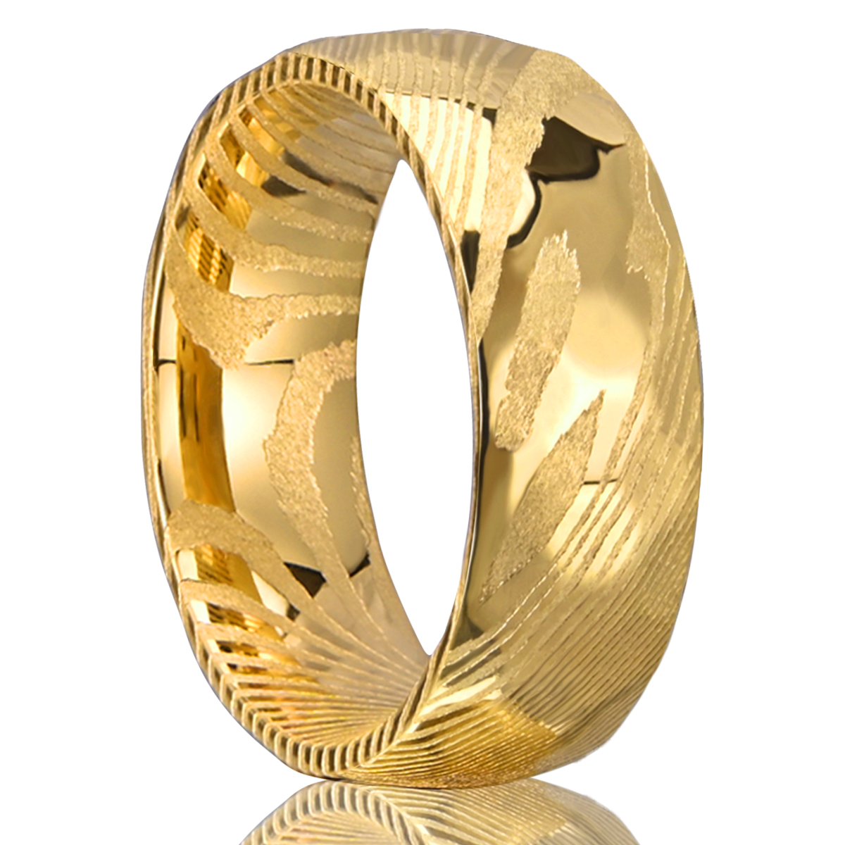 Anillo de banda de acero damasco para hombre, joyería de compromiso para novio, padrino de honor, anillos a juego para parejas, anillo de boda para hombre