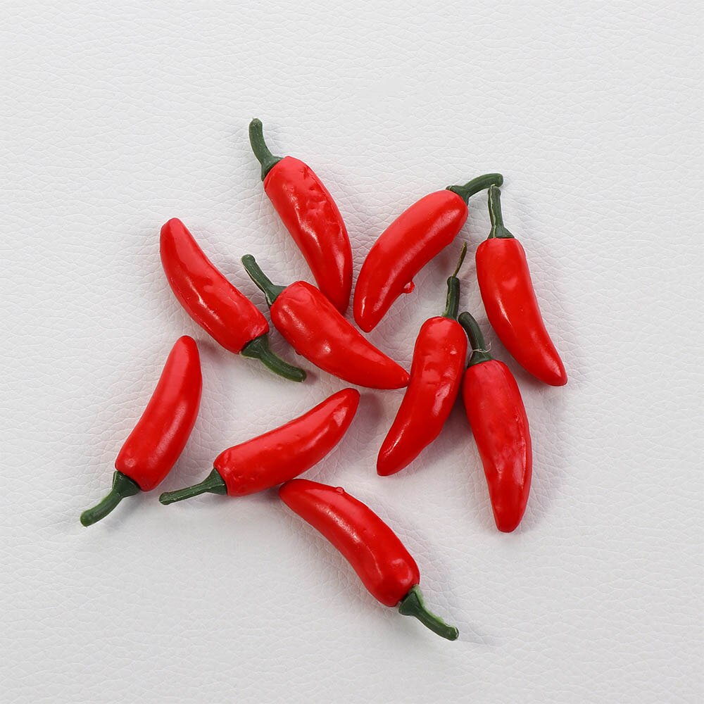 10 Pcs Artificial Simulation Chili Pepper Plants Decor Mini Plastic Fruit Vegetables Craft For Festive Party Home Decoration: red
