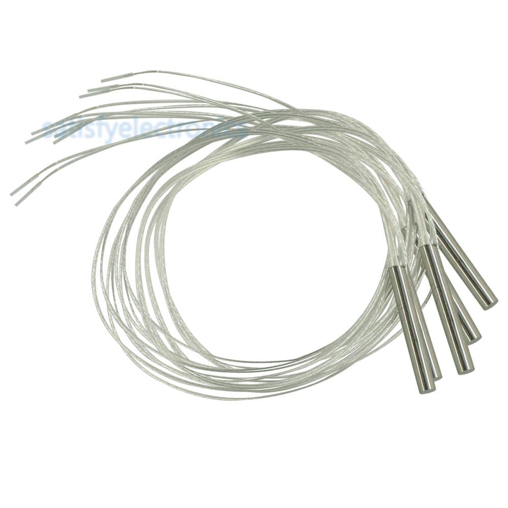 2pcs PT100 Platinum Resister Temperature Sensor Waterproof Temp Probe -20~450 Celsius Insulated Shielding Fiberglass 50CM