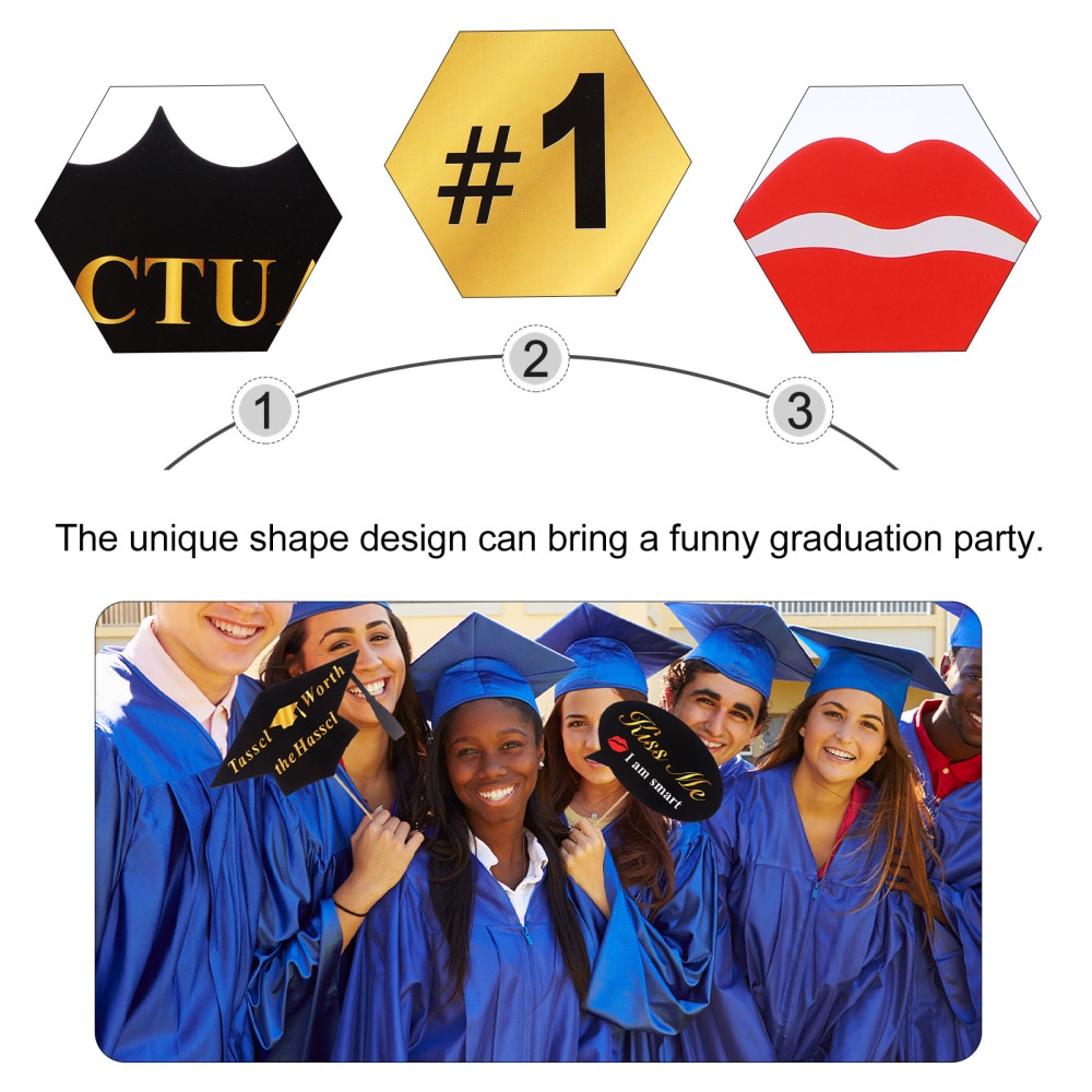 50pcs Graduation Theme Photo Props Photo Booth Props Selfie Props Photo Holders