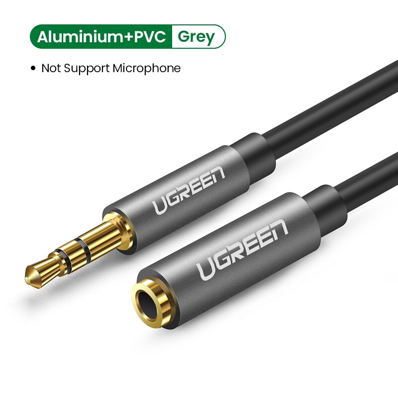 Ugreen 3.5Mm Jack Man-vrouw Extension 3.5 Aux Kabel Met Microfoon Stereo Audio Adapter Voor Iphone Smartphones Tabletten: No Support Mic Black / 3m