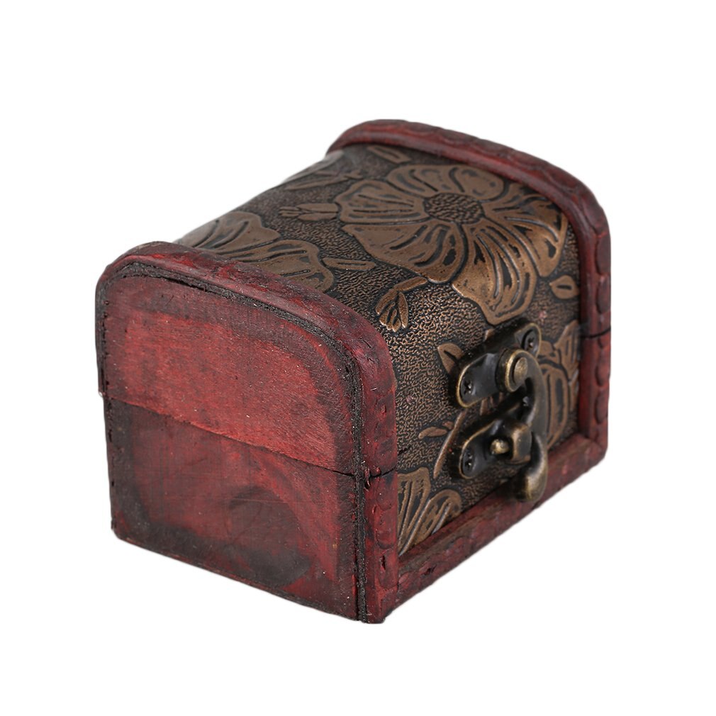 Holle Patroon Vintage Rode Houten Sieraden Display Box Ketting Armband Ringen Organizer Storage Case Box