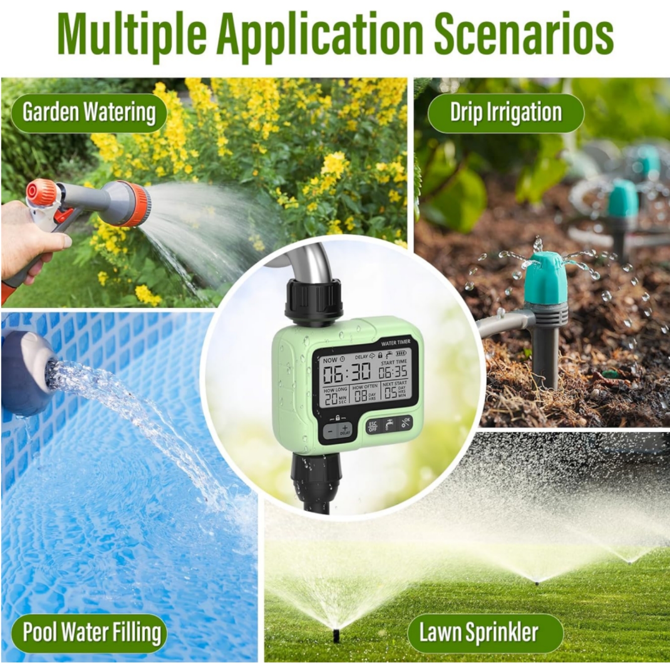 Watering Timer Programmable Garden Outdoor Hose Faucet Water Timer Automatic Watering System Suitable Lawn Digital Irrigation
