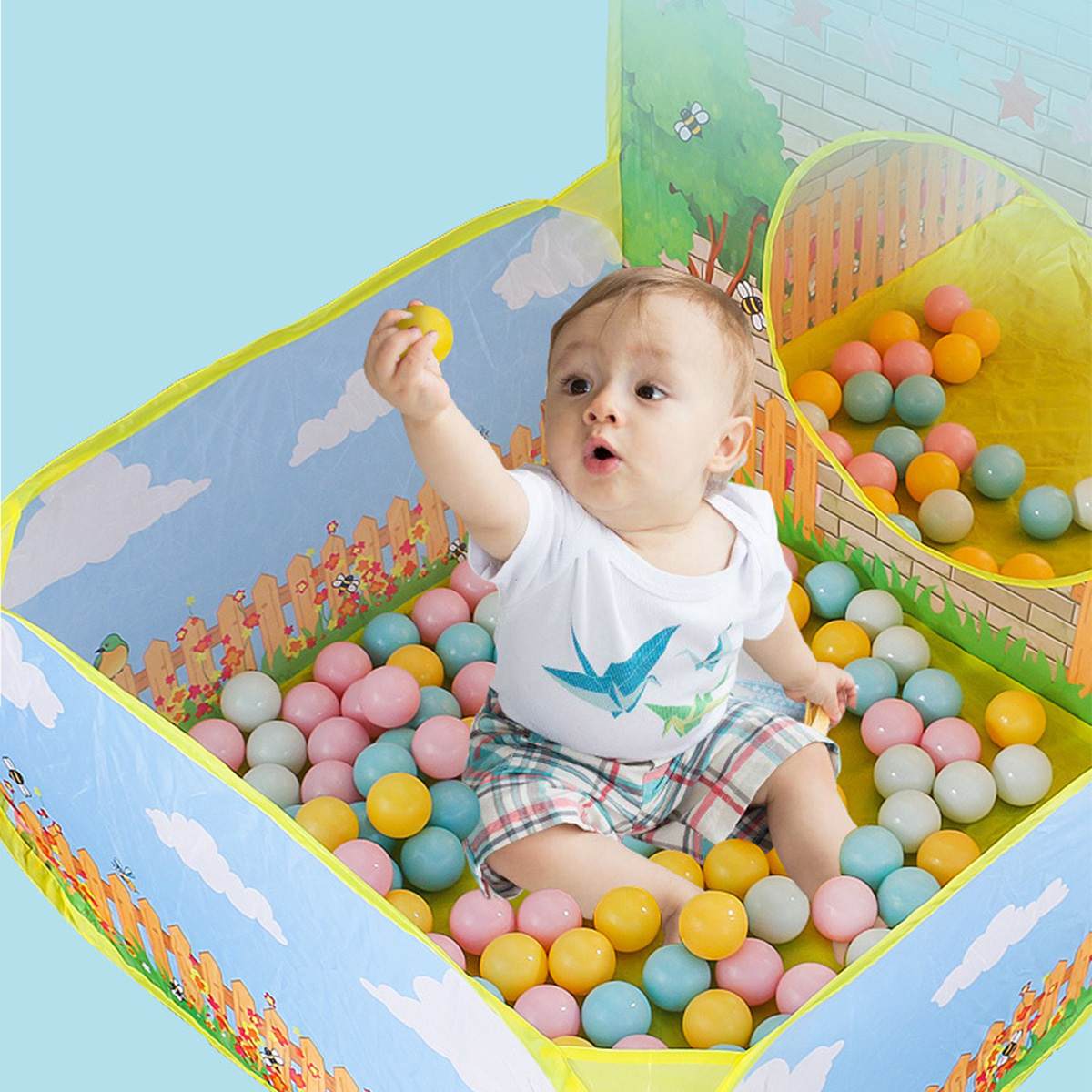 Kids Children Tents House With Courtyard Garden Crawling Folding Tent House Boys Girls Play Tent Ball Pool Children