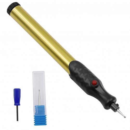 Mini Portable Jewelry Metal Glass Electric Engraving Engraver Pen Machine DIY Grinding Tool For Scrapbooking Graver Tools: Golden