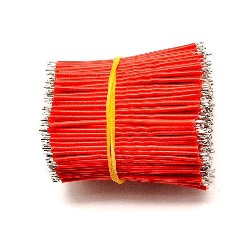 100 stk / parti tin-belagt breadboard pcb loddekabel 24 awg 5cm flyvejumper wire kabel tin leder ledninger stik ledning: Rød