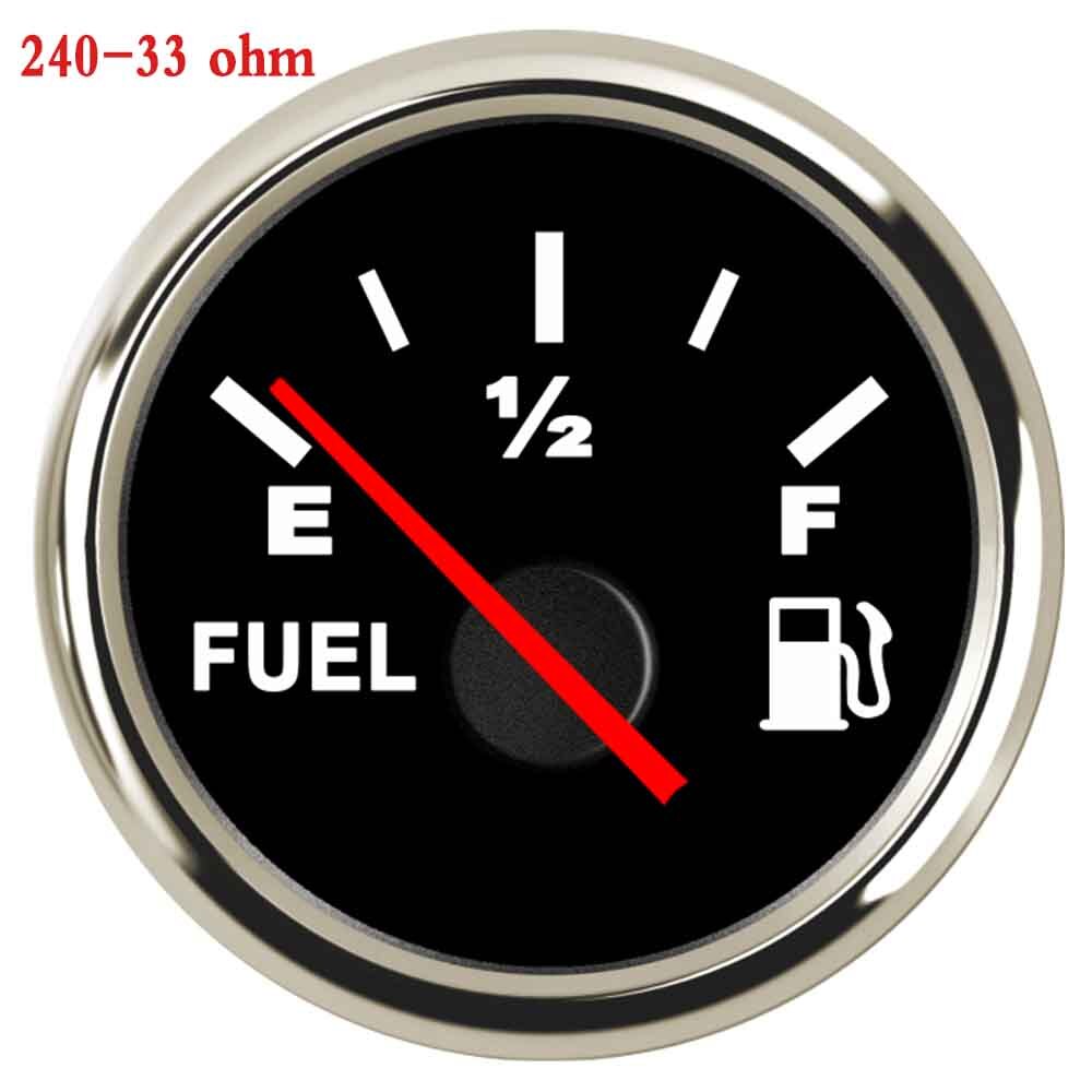 52mm Fuel Level Gauge 0~190 ohm 240~33 ohm Waterproof Oil Level Gauge Meter For Universal Boat Car Truck Marine: BS 240-33Ohm