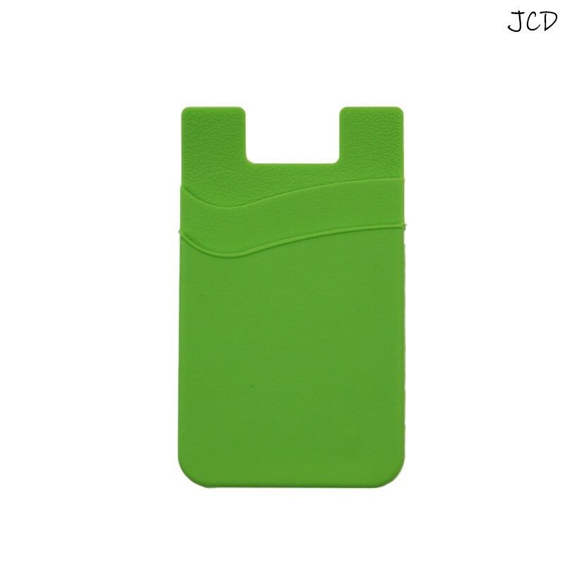 JCD-pegatina adhesiva para teléfono, bolsillo para teléfono móvil, billetera para tarjetas, funda elástica de Lycra para tarjetas de crédito, funda doble para tarjetas de identificación: Green