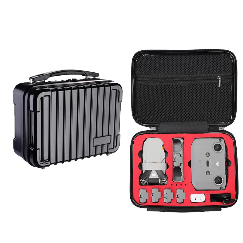 Sac de voyage pour Drone DJI Mavic Mini 2, sacoche de transport Portable, sac de rangement étanche pour pièces, accessoires de grande capacité: Black case Red