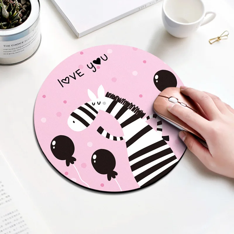 Kawaii Ronde Muismat Bureau Pad Laptop Muis Mat voor Office Home PC Computer Toetsenbord Leuke Muismat Antislip rubberen Bureaumat: Grey